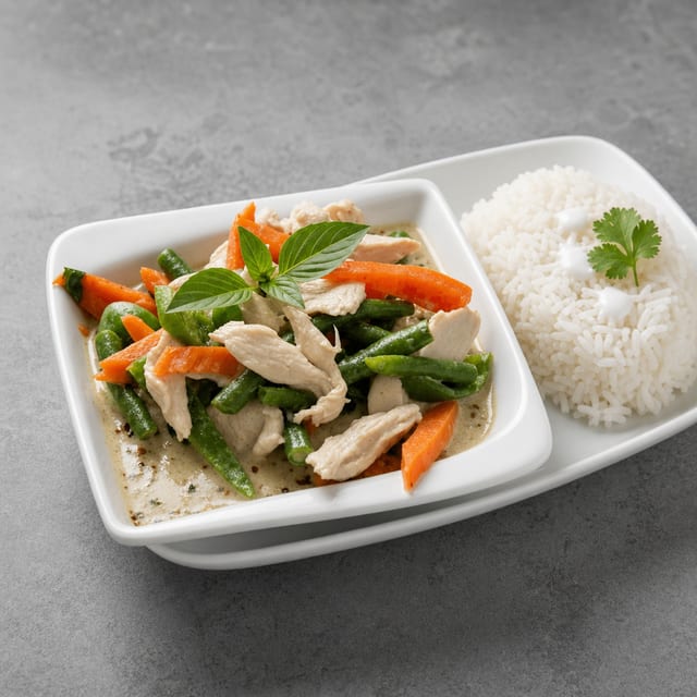 (L) Green Curry.